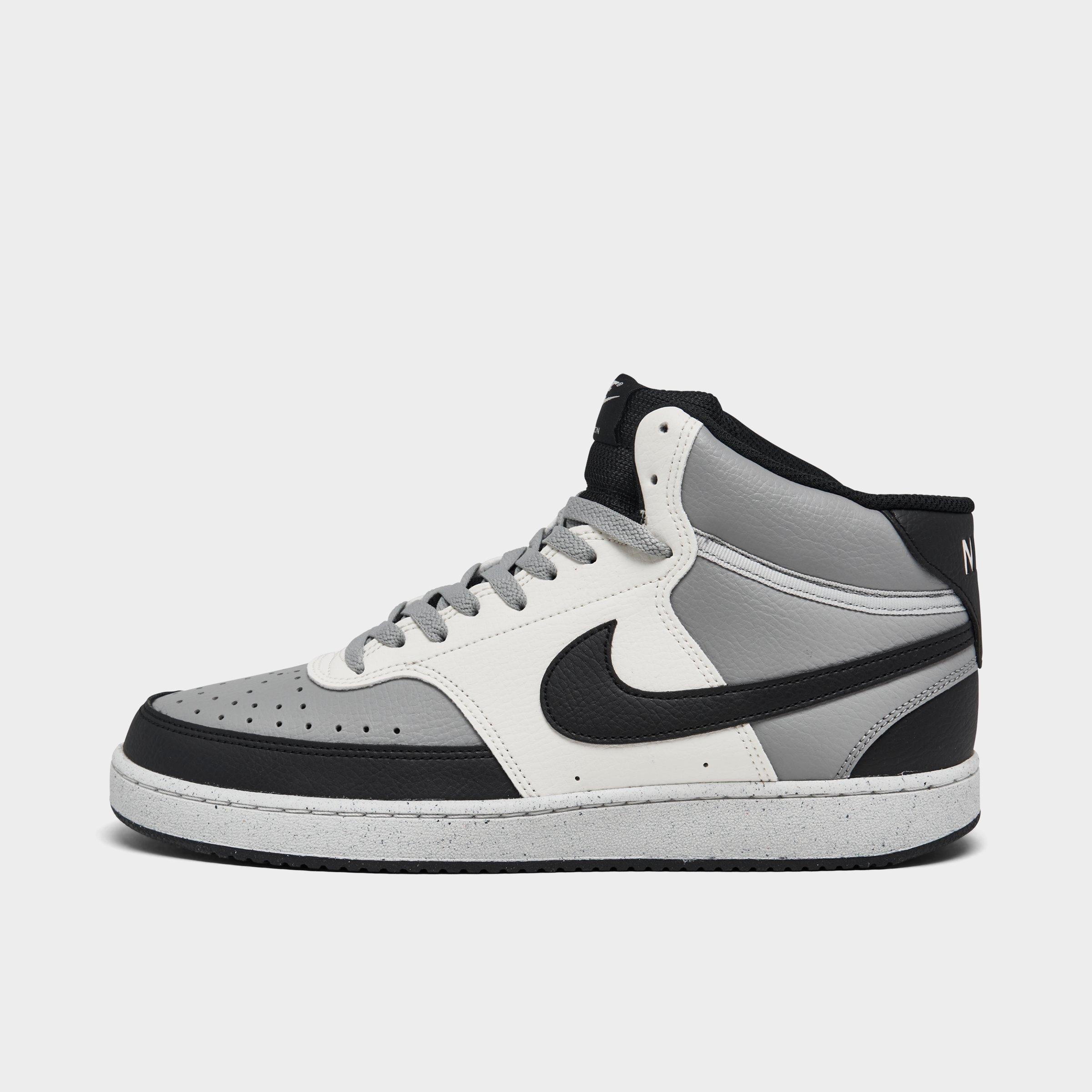 Nike Men's Court Vision Mid Next Nature Casual Sneakers From Finish Line In Light Smoke Grey/black/sail