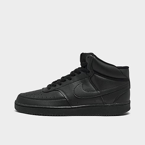 Nike Men's Court Vision Mid Next Nature Casual Shoes In Black/black/black