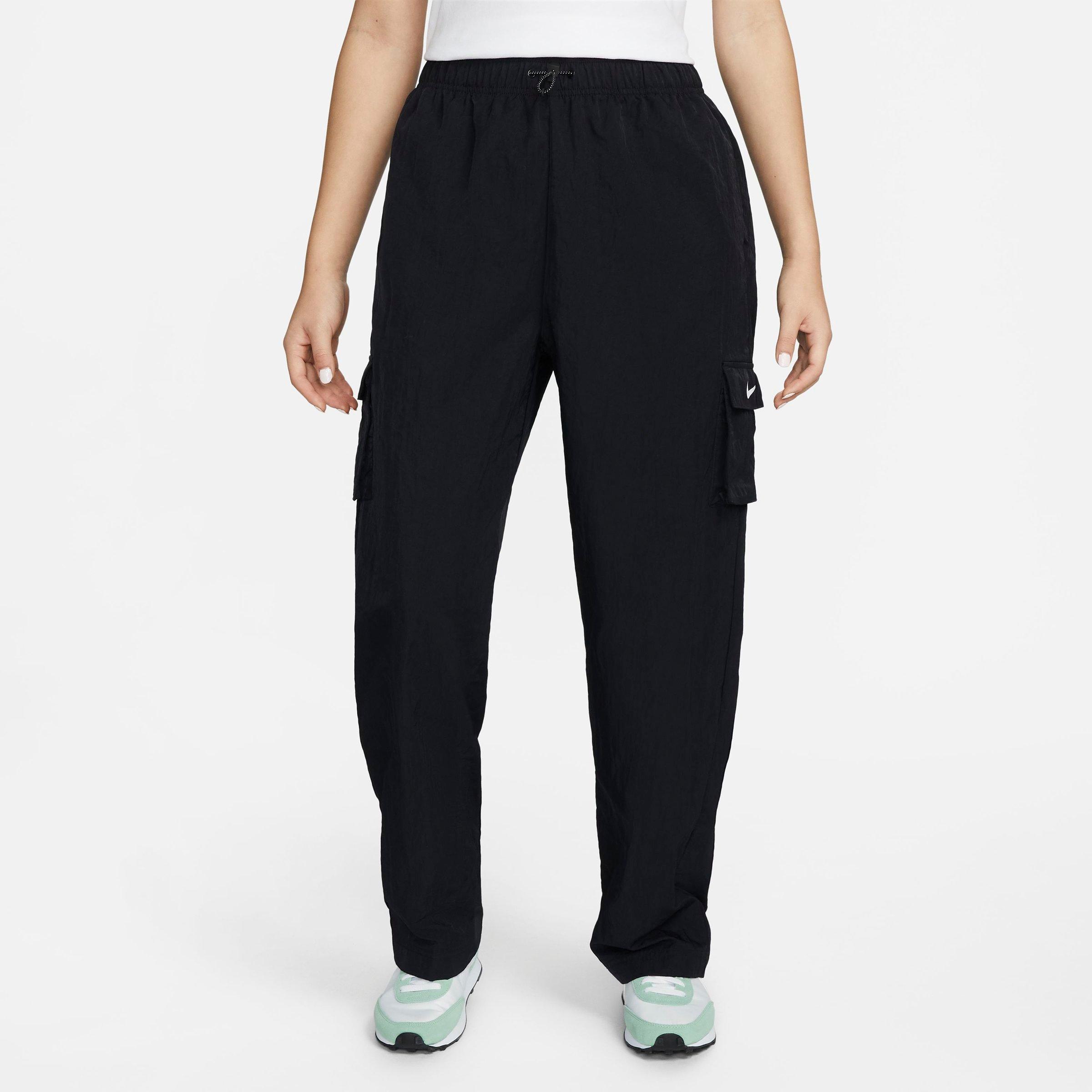 Nike Women's Sportswear Essential High-rise Woven Cargo Pants In Black ...