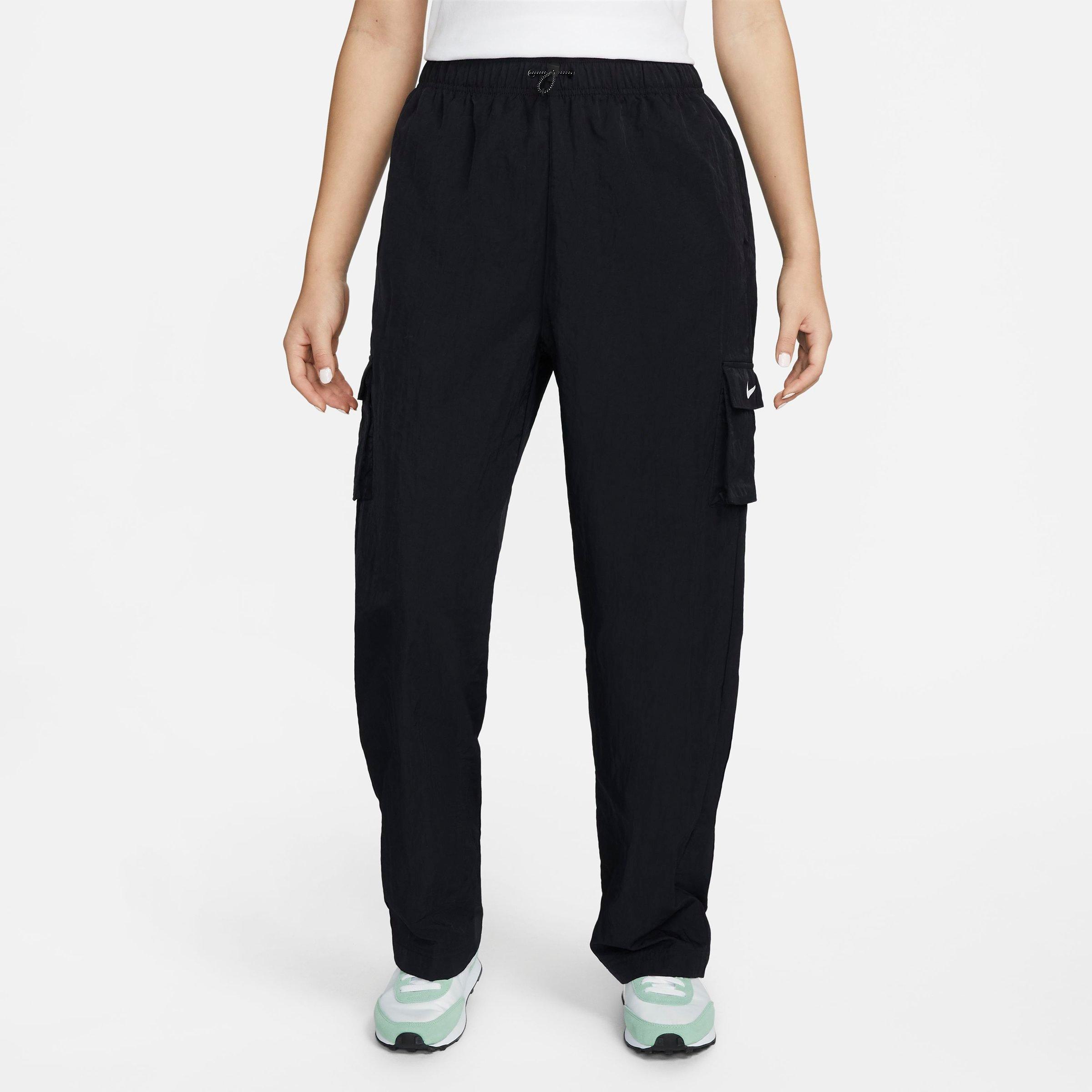 Nike Women's  Sportswear Essential High-rise Woven Cargo Pants In Black/white
