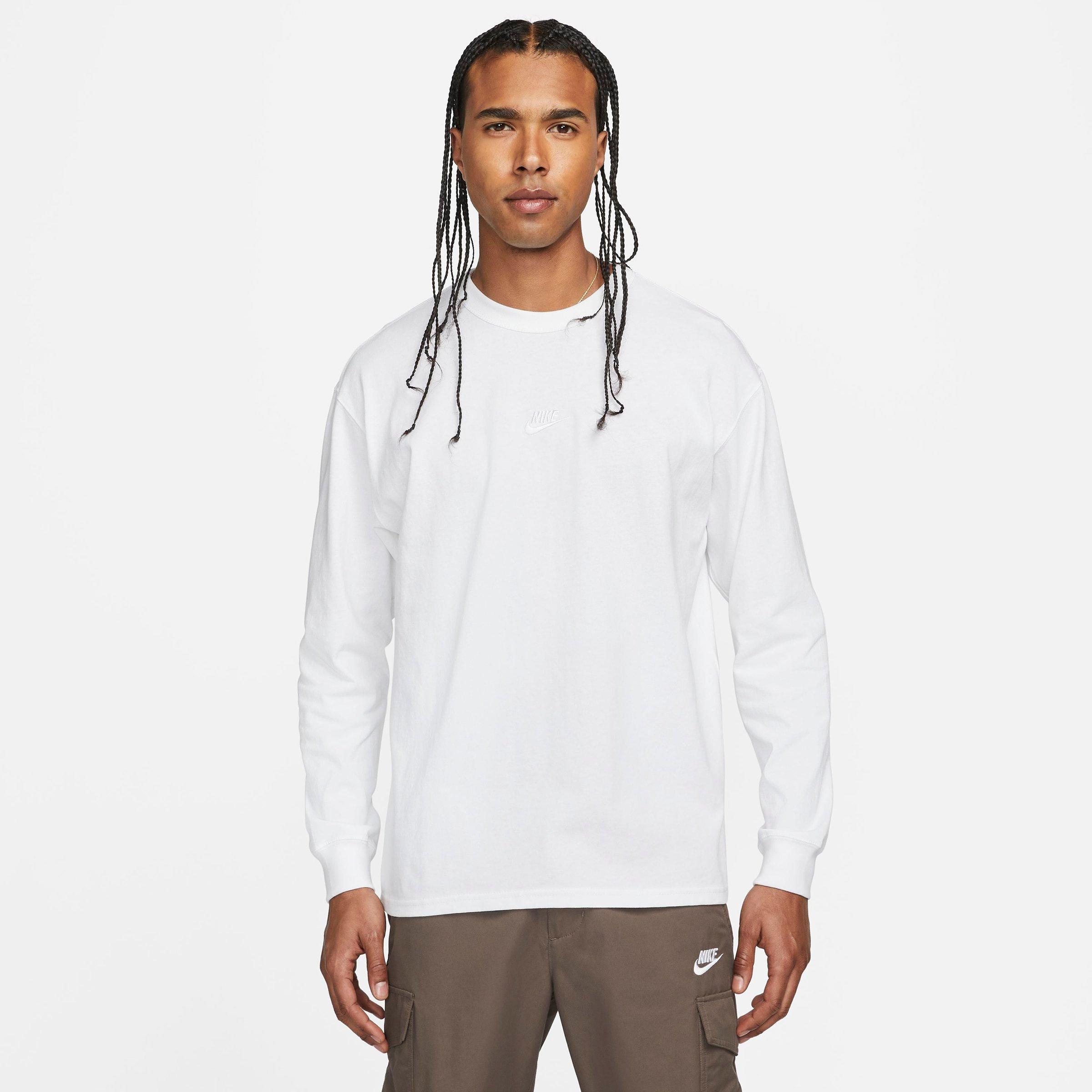 Nike Premium Essentials Logo-embroidered Cotton-jersey T-shirt In White/white