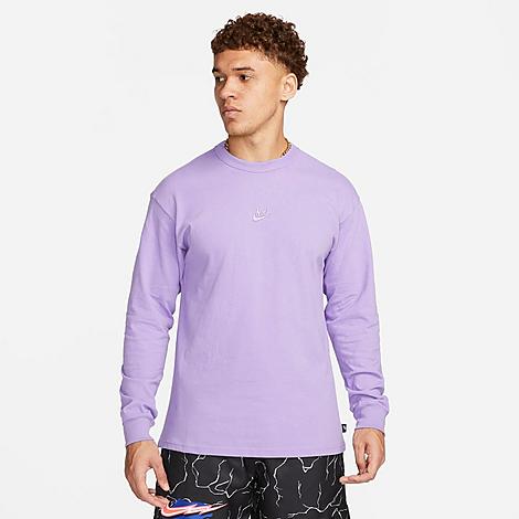 Shop Nike Men's Sportswear Premium Essentials Long-sleeve T-shirt In Space Purple