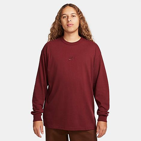 Shop Nike Men's Sportswear Premium Essentials Long-sleeve T-shirt In Dark Team Red