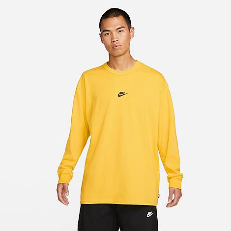 Nike Men's Sportswear Premium Essentials Long-sleeve T-shirt In Vivid Sulfur/black