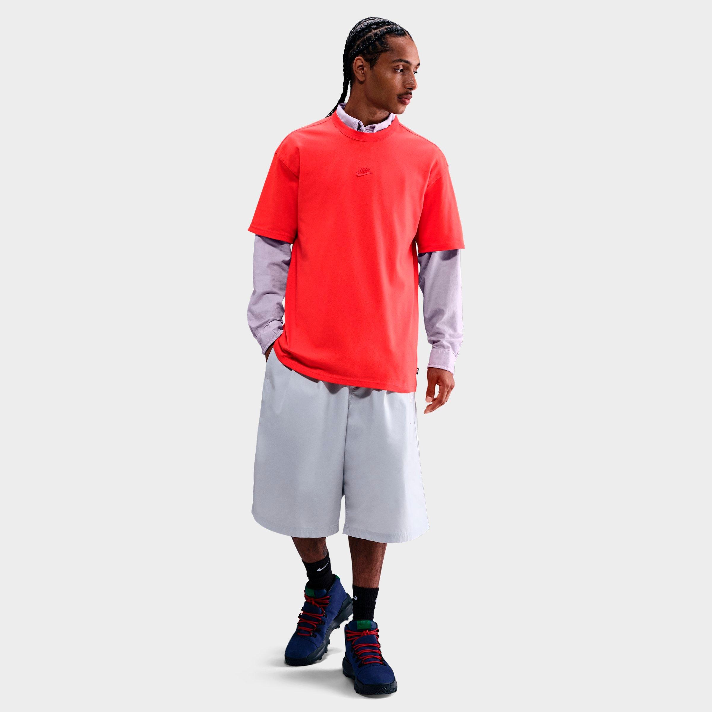 Nike Men's Sportswear Premium Essentials T-Shirt in Light Crimson/Light Crimson Size: XS