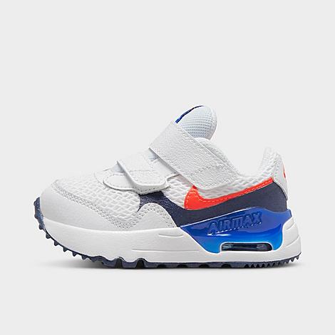 Nike Babies'  Kids' Toddler Air Max Systm Casual Shoes In White/bright Crimson/midnight Navy/game Royal