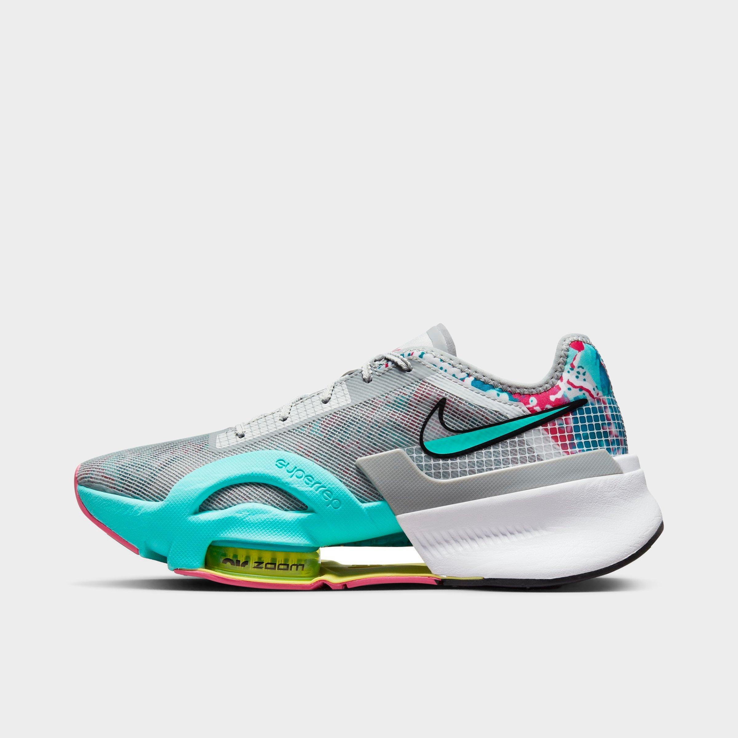Nike Air Zoom Superrep 3 Hiit Class Training Shoe In Light Smoke Grey/photon Dust/pinksicle/dynamic Turquoise