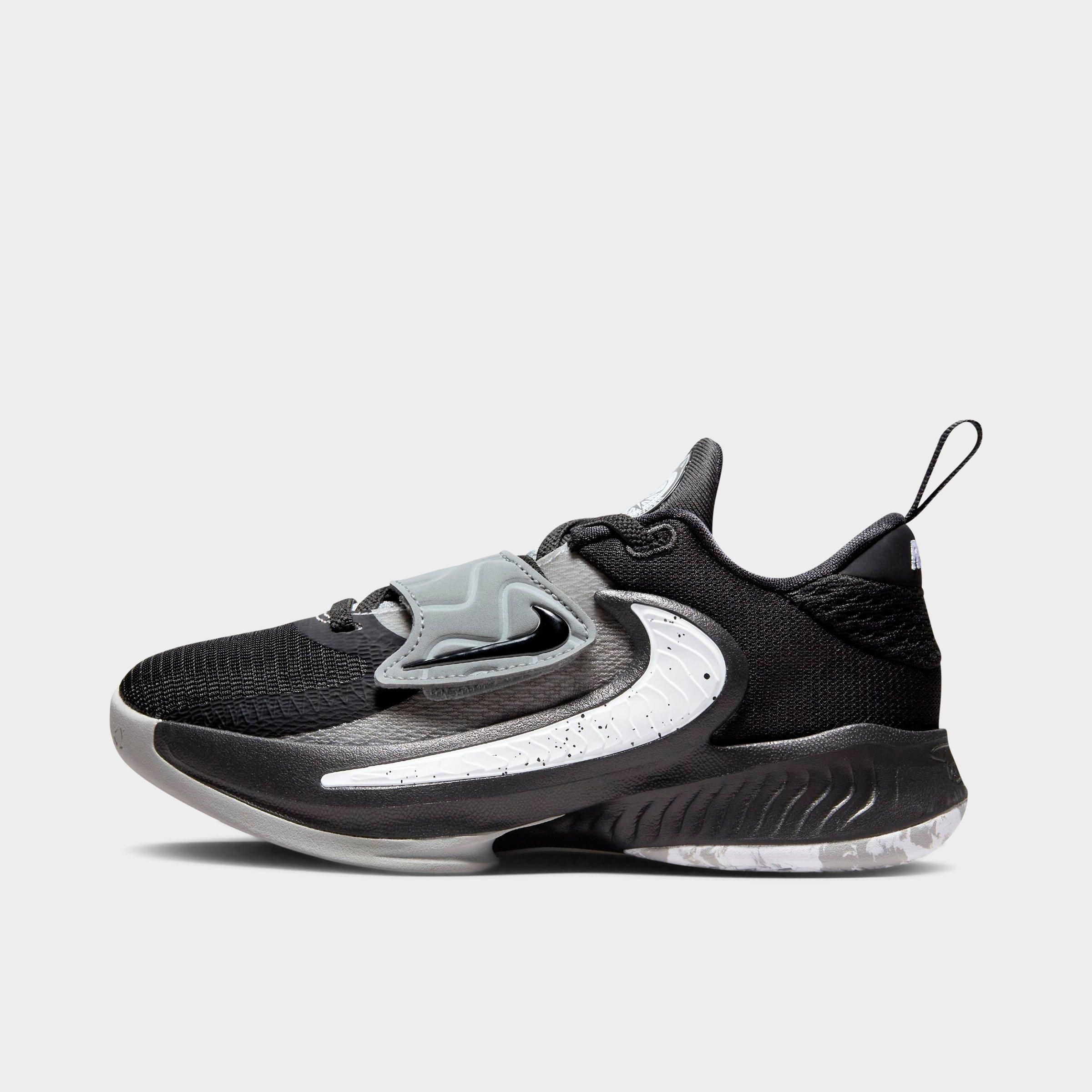 Nike Little Kids' Freak 4 Basketball Shoes In Black/white/light Smoke Grey/university Blue