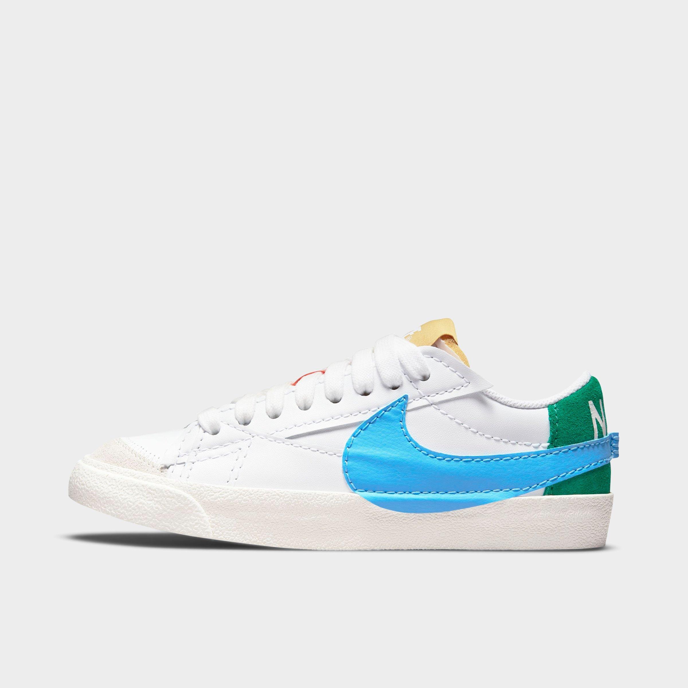 Nike Women's Blazer Low '77 Jumbo Shoes In White/malachite/university Blue