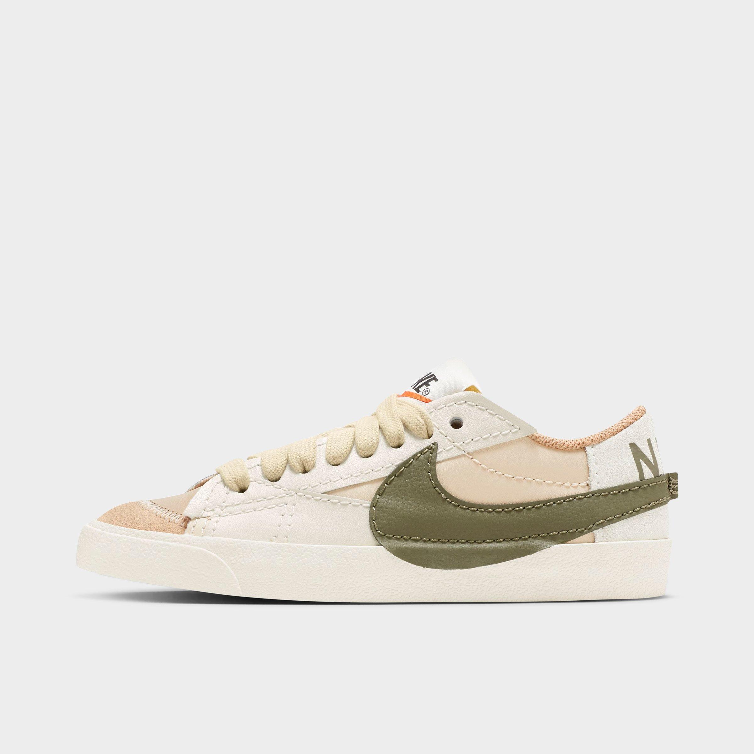 Nike Women's Blazer Low '77 Jumbo Casual Shoes In Sanddrift/light Silver/phantom/medium Olive