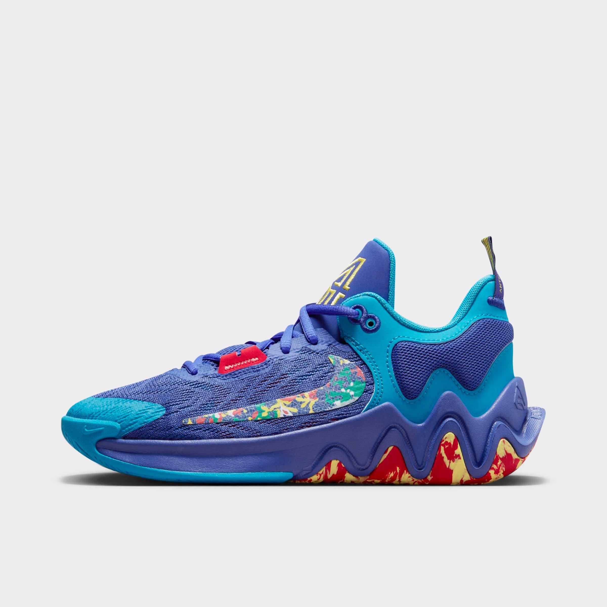 Nike Big Kids Giannis Immortality 2 Basketball Shoes in Lapis/Laser Blue/University Red Size: 3.5