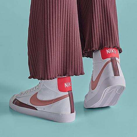 Nike Women's Blazer Mid '77 Next Nature Casual Shoes In White/night Maroon/siren Red/red Stardust