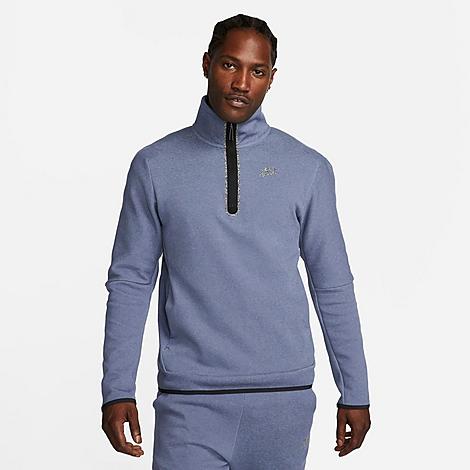 Nike Men's Sportswear Grind Tech Fleece Half-zip Top In Diffused Blue/heather