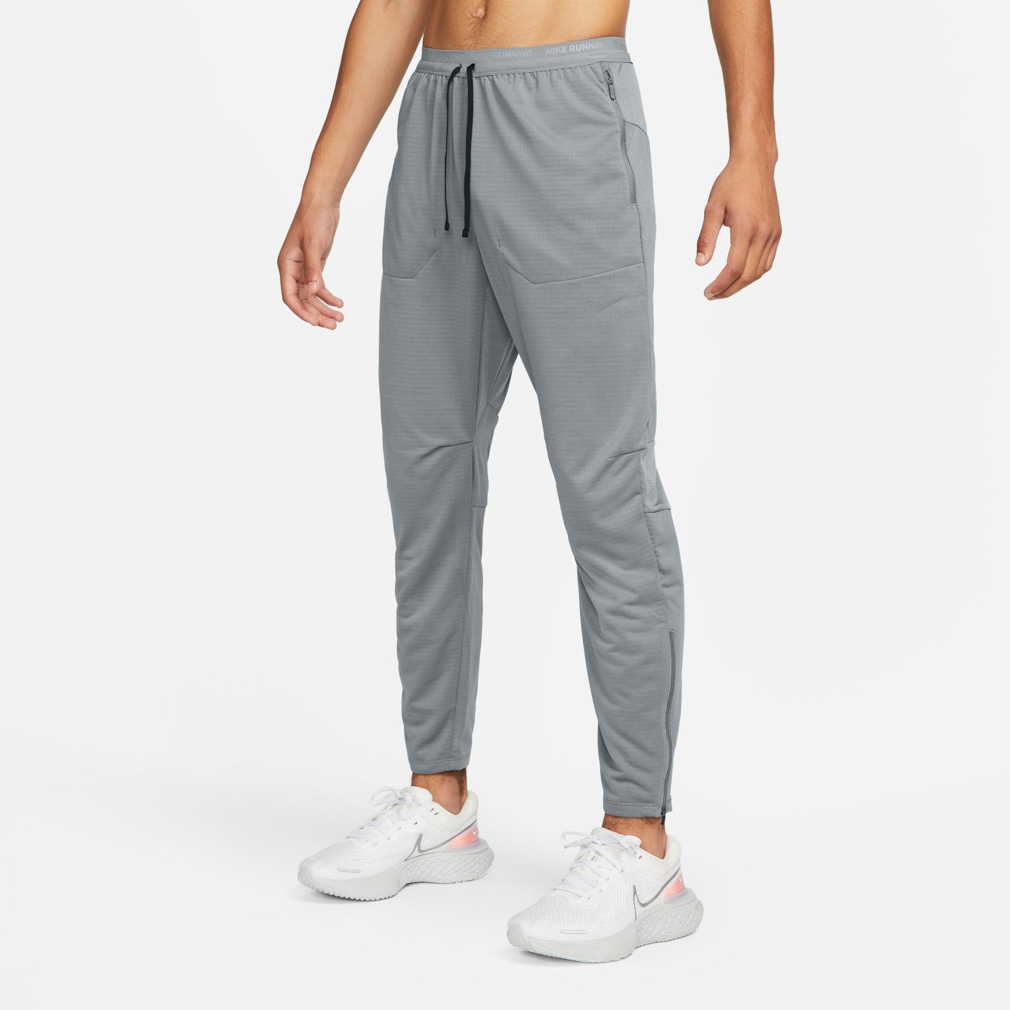 Shop Nike Men's Phenom Dri-fit Knit Running Pants In Smoke Grey