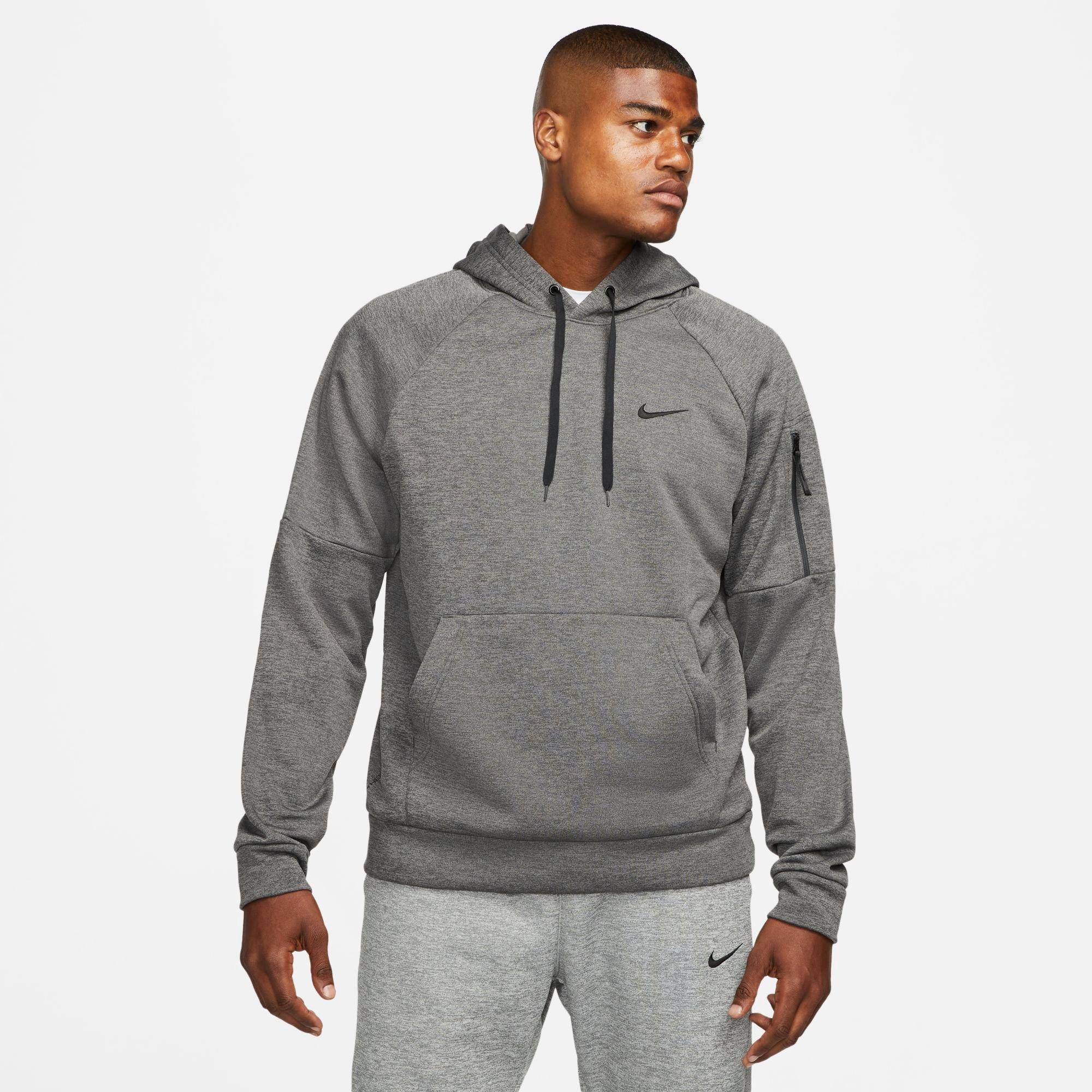 Nike Men's Therma-FIT Pullover Training Hoodie in Grey/Charcoal Heather Size 2XL 100% Polyester