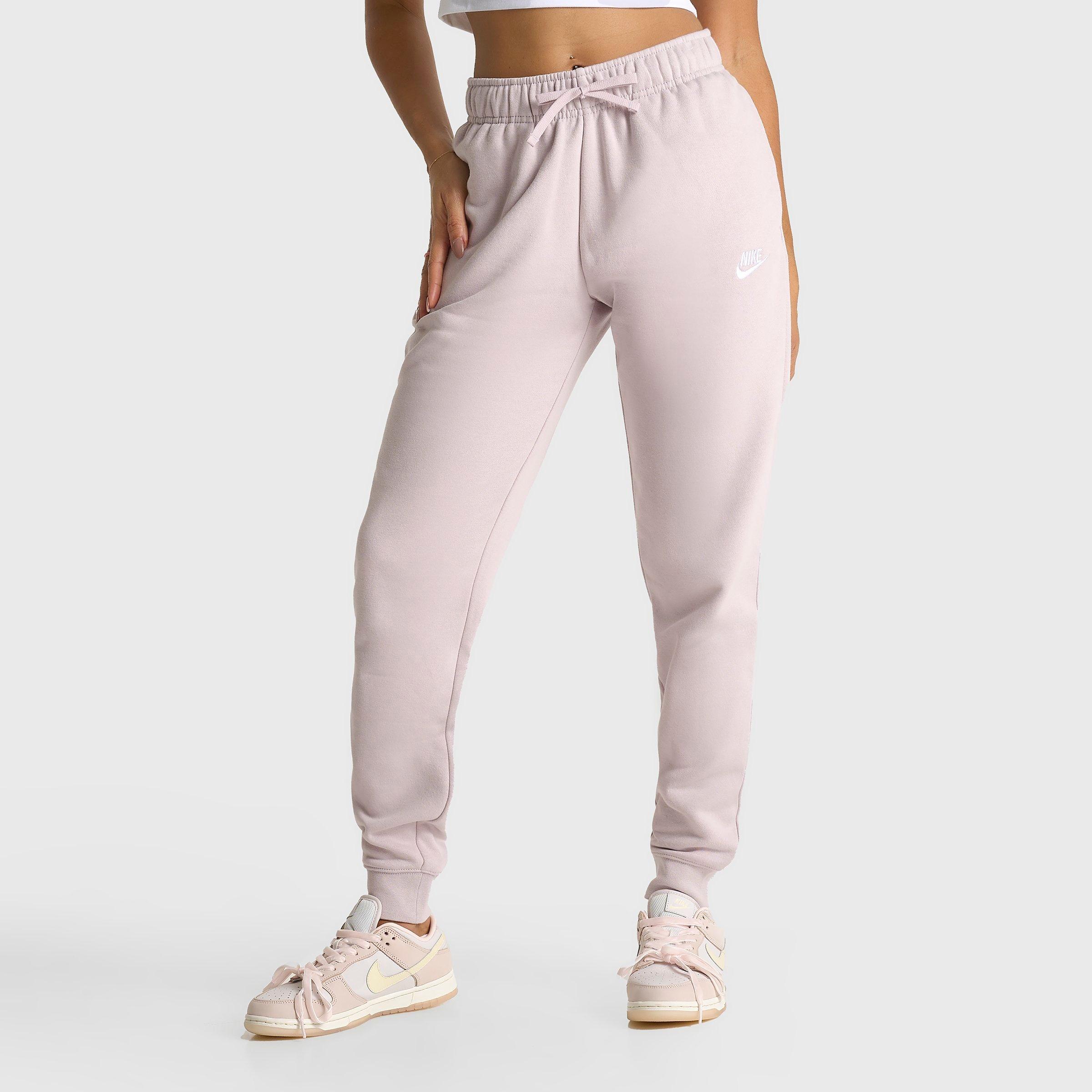Nike Women's Sportswear Club Fleece Mid-Rise Jogger Pants in Purple/Platinum Violet Size XL Cotton/Polyester/Fleece