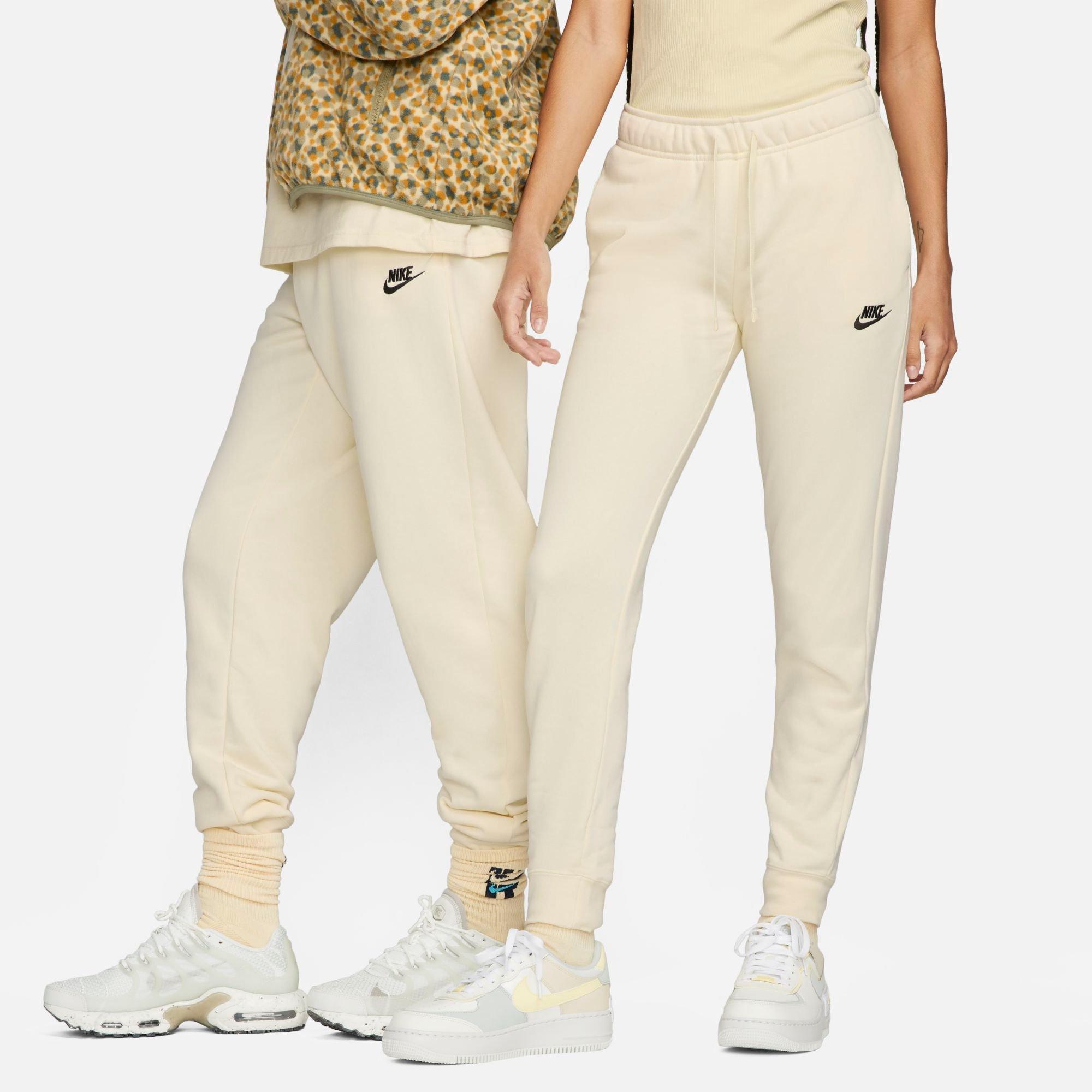 Nike Women's Sportswear Club Fleece Mid-rise Jogger Pants In Coconut Milk/black