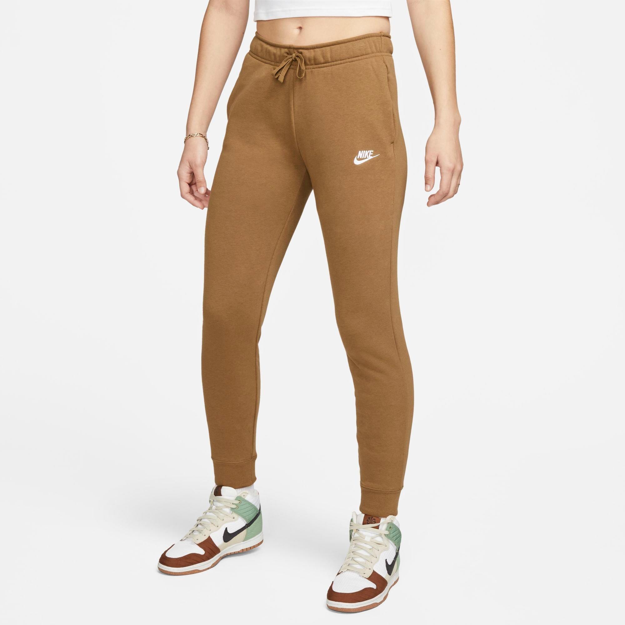 Nike Women's Sportswear Club Fleece Mid-rise Jogger Pants In Ale Brown/white