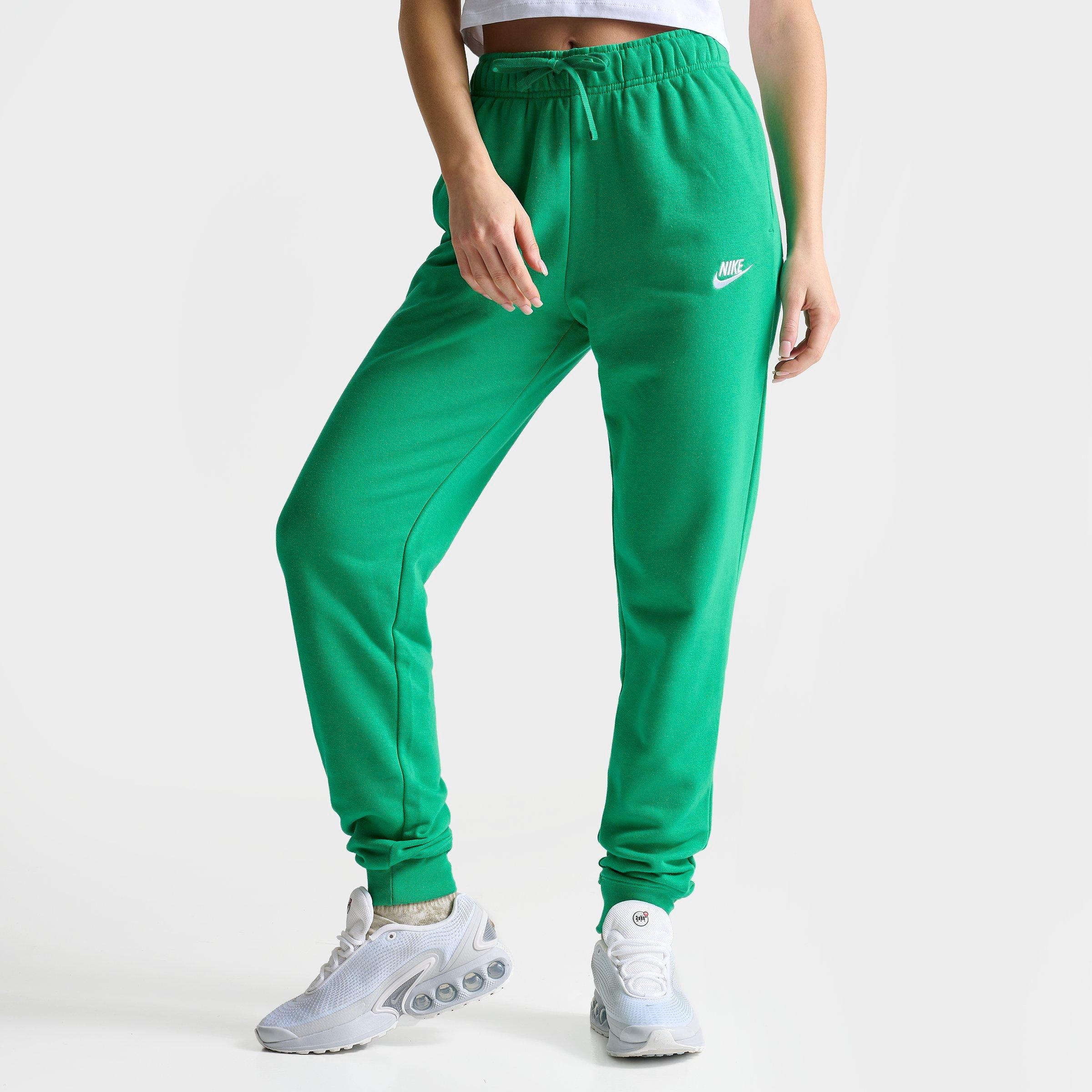 Nike Women's Sportswear Club Fleece Mid-rise Jogger Pants In Stadium Green/white