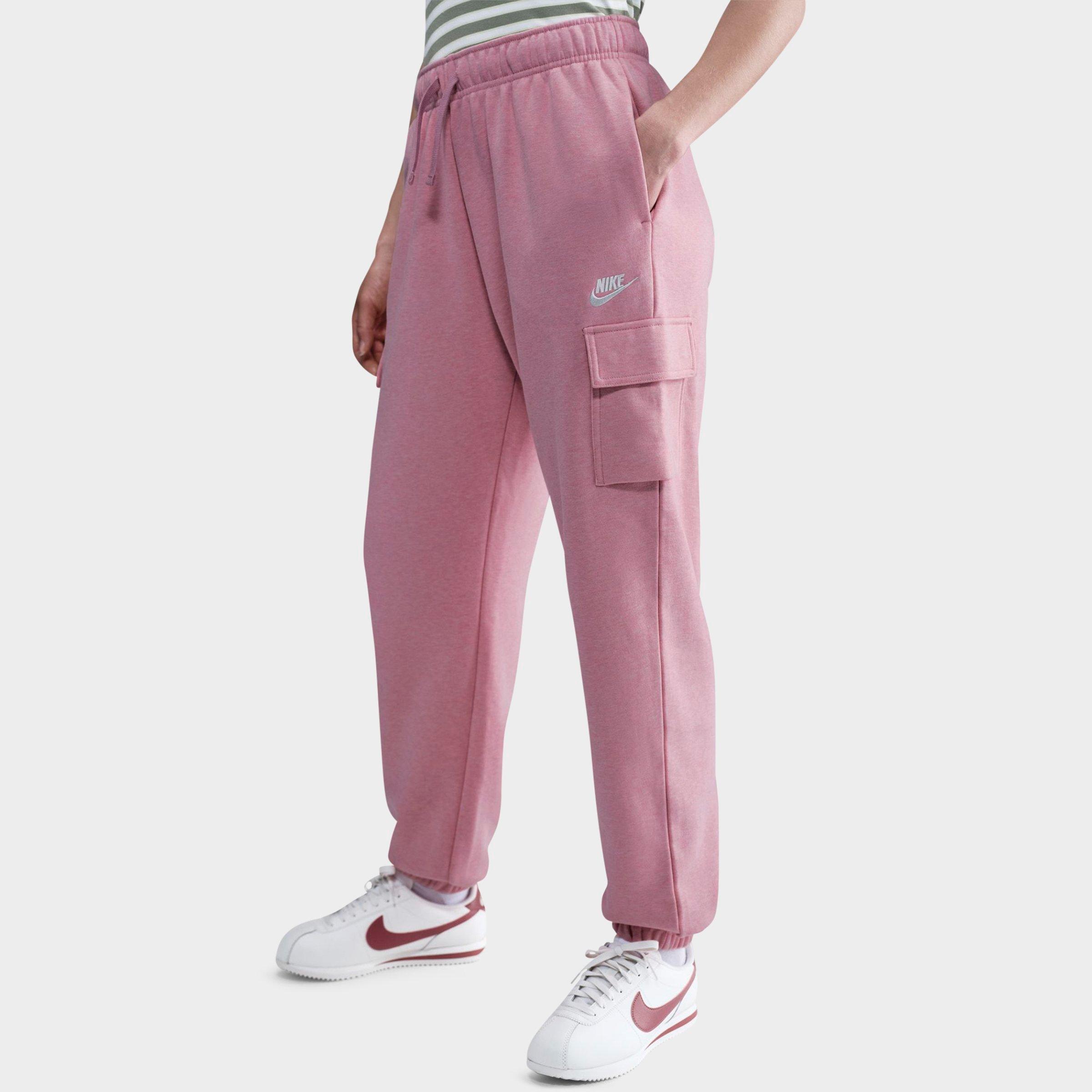 Nike Women's Sportswear Club Fleece Mid-Rise Oversized Cargo Sweatpants in Elemental Pink/Htr/W Size: 2XS