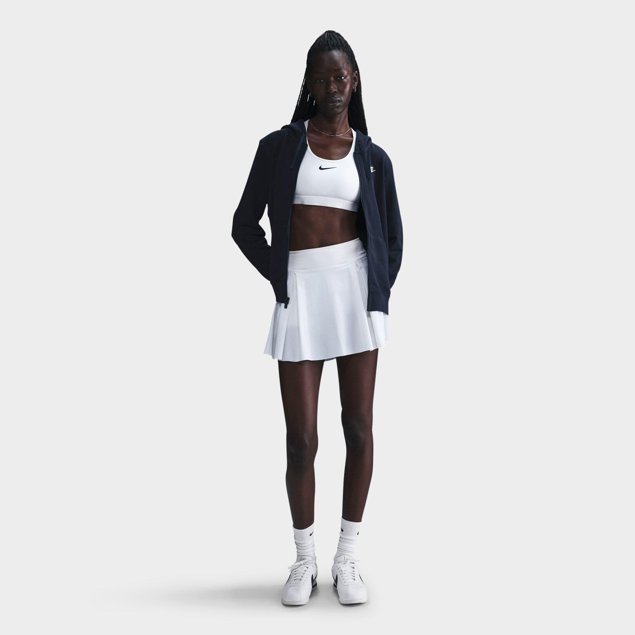 Nike Women's Sportswear Club Fleece Full-Zip Hoodie in Obsidian/White Size: XS