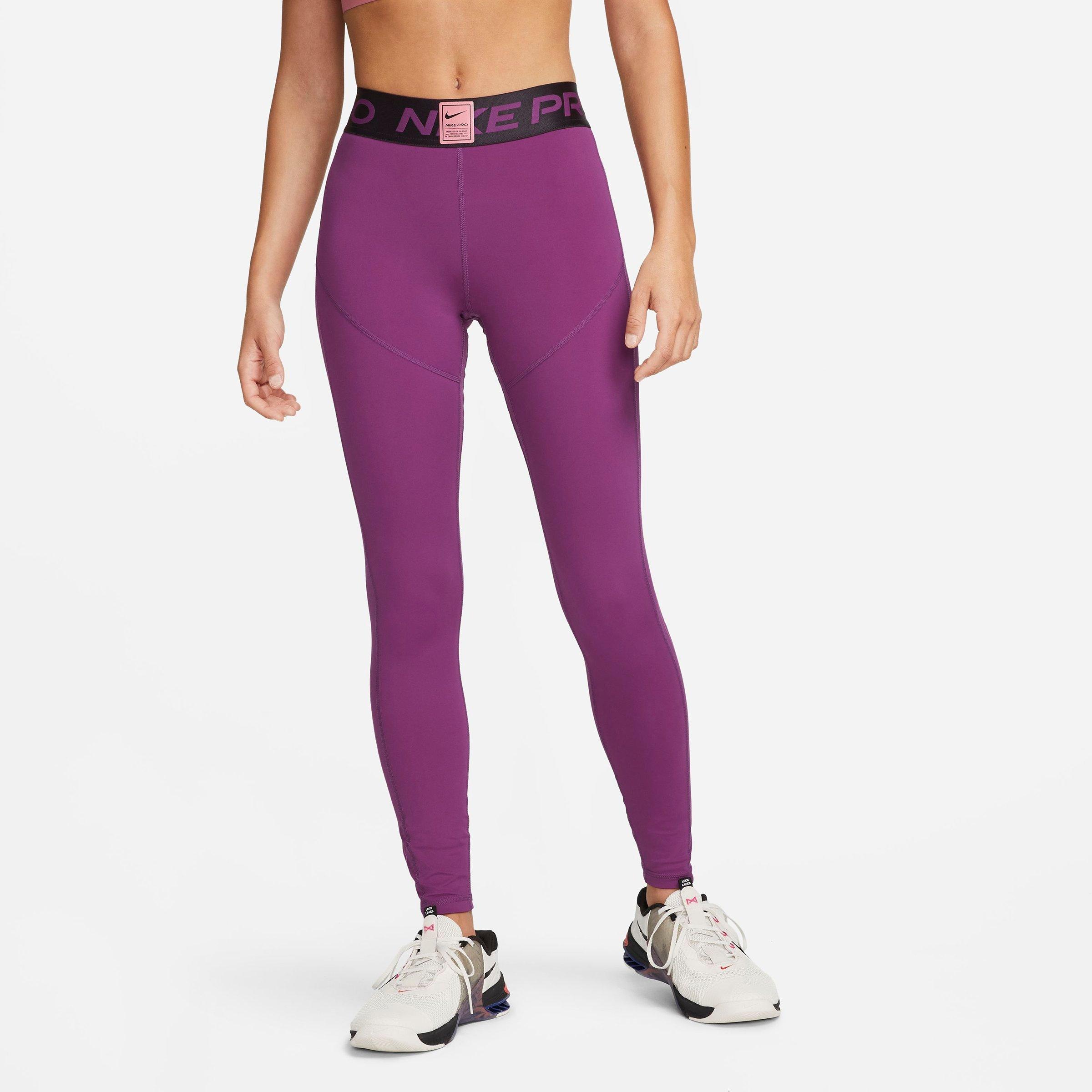 Nike Women's Pro Graphic Mid-rise Leggings In Viotech/cave Purple