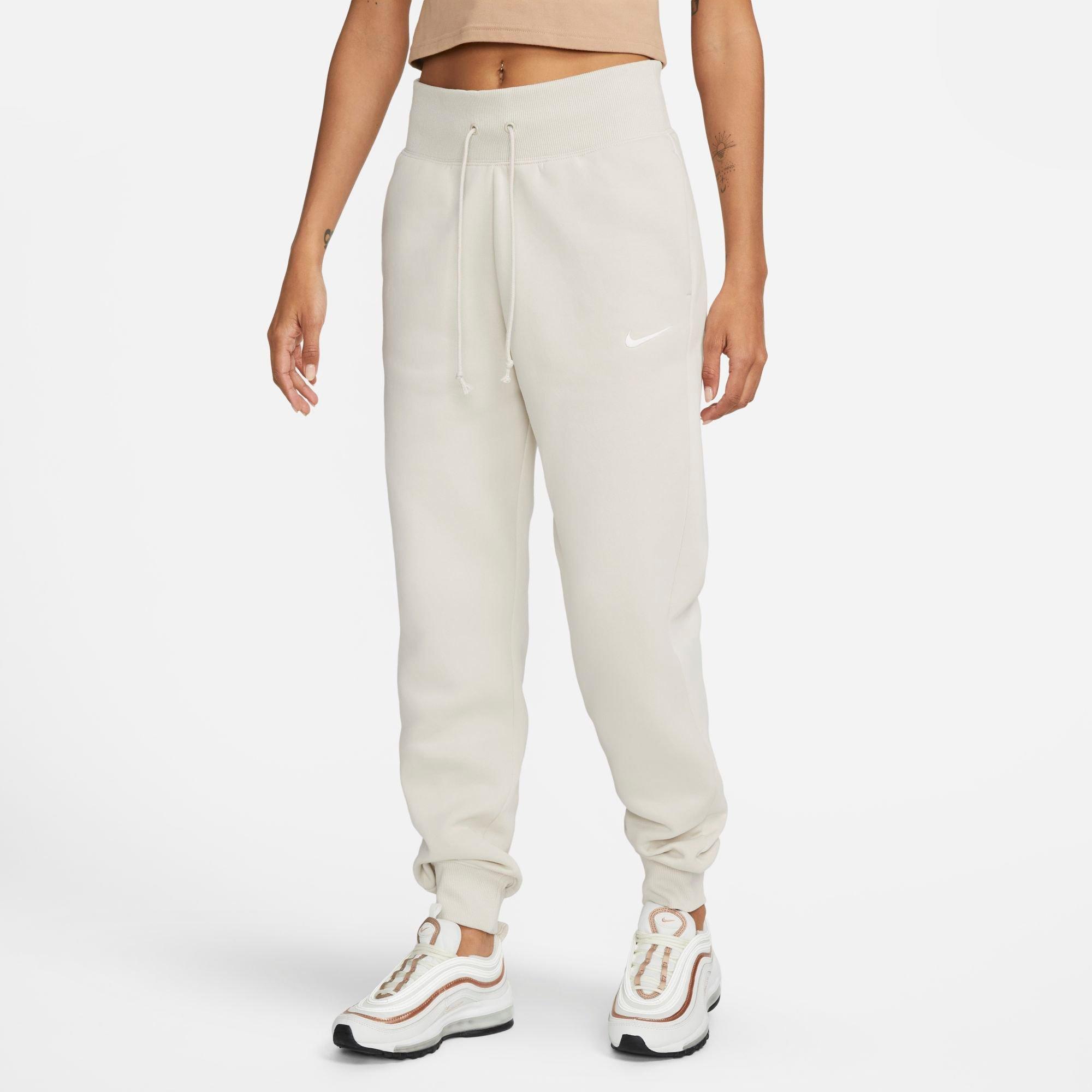 Nike Women's Sportswear Phoenix Fleece High-Waisted Jogger Sweatpants in Light Orewood Brown/Sail Size: XS