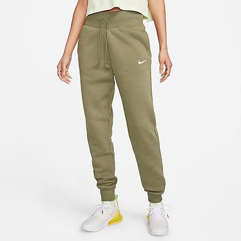 Nike Women's Sportswear Phoenix Fleece High-waisted Jogger Sweatpants In Medium Olive/sail