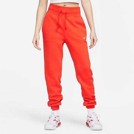 Nike Women's Sportswear Phoenix Fleece High-waisted Jogger Sweatpants In Picante Red/sail