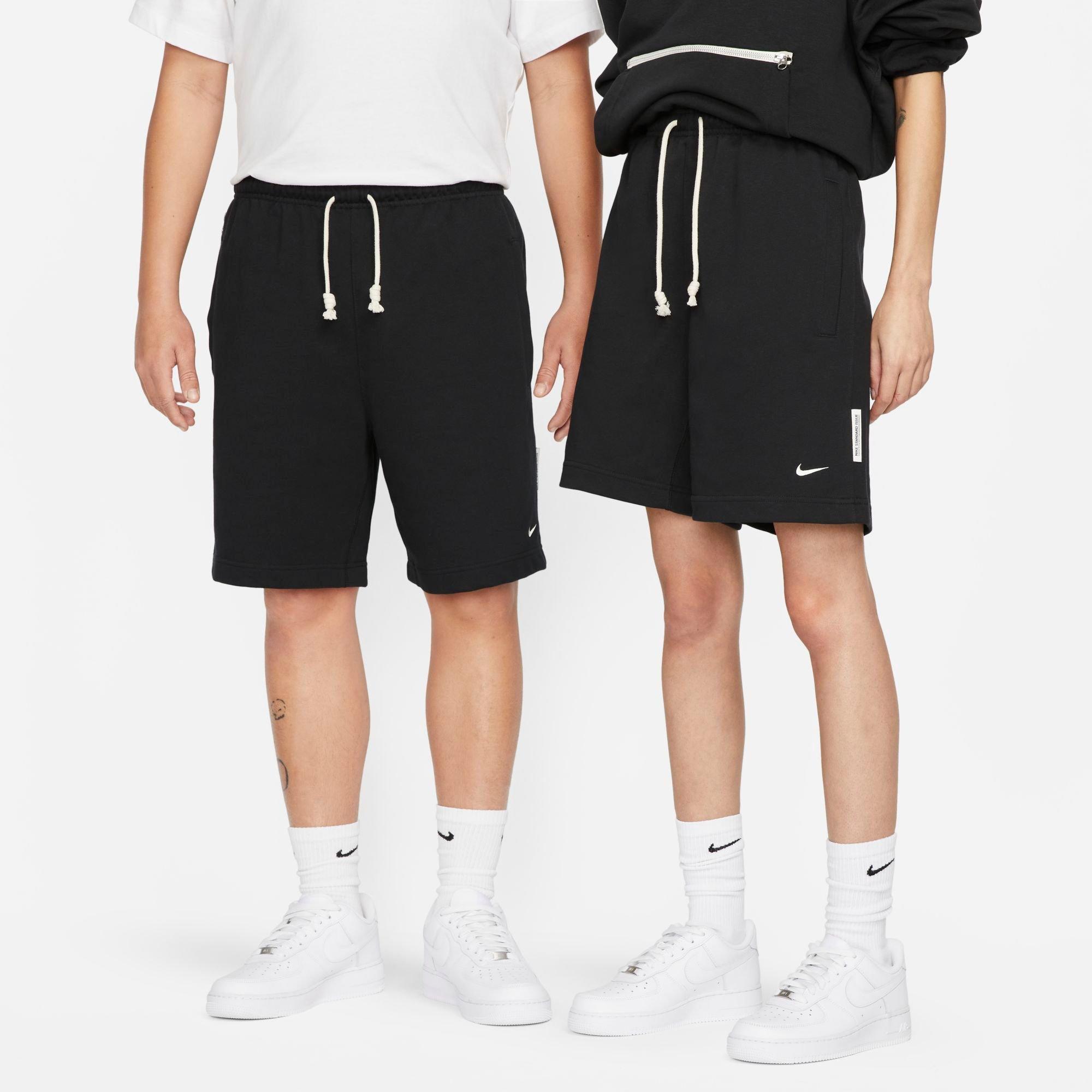 Shop Nike Men's Dri-fit Standard Issue French Terry Shorts In Black/pale Ivory