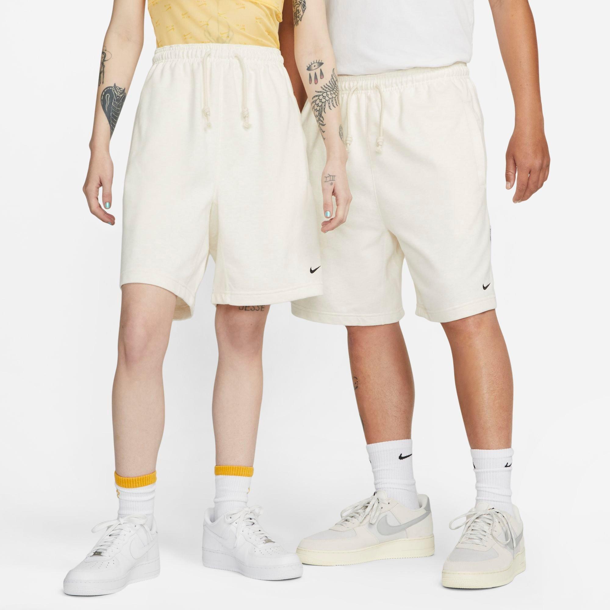 Nike Men's Dri-FIT Standard Issue French Terry Shorts in Off-White/Phantom Size XL Cotton/Polyester