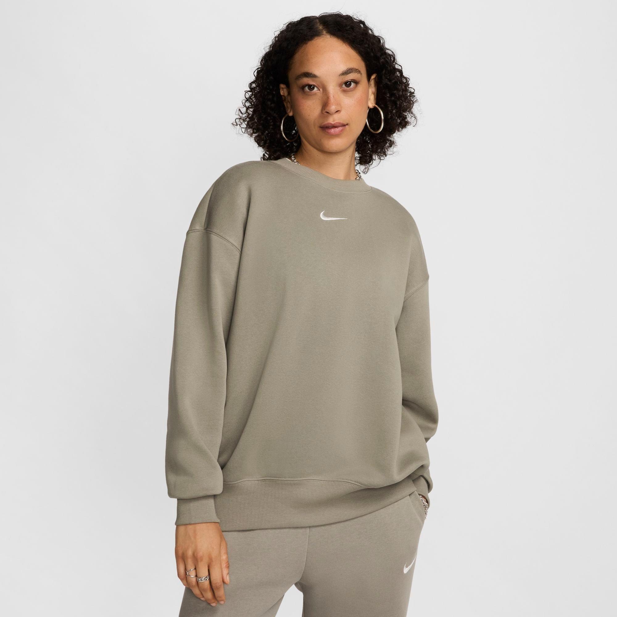 Nike Women's Sportswear Phoenix Fleece Oversized Crewneck Sweatshirt in Light Army/Sail Size: 2XL
