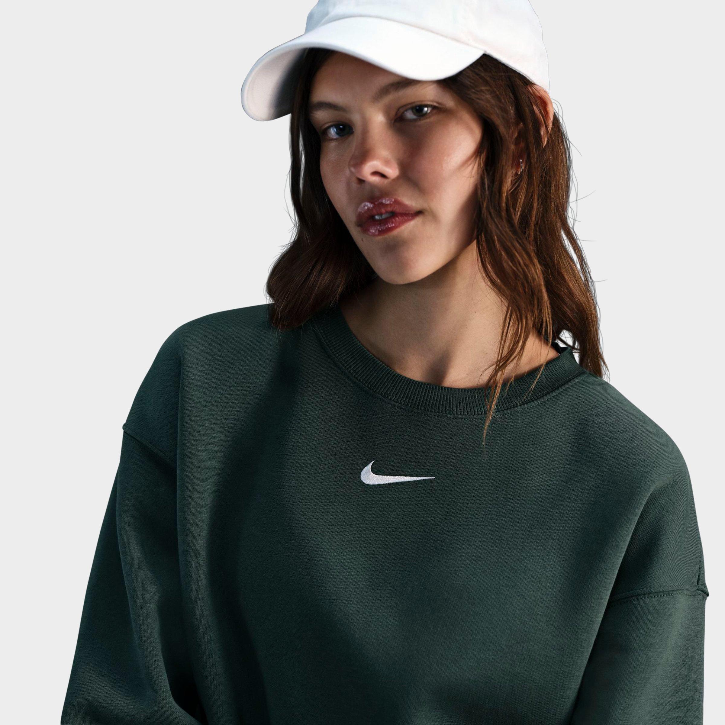 Nike Women's  Sportswear Phoenix Fleece Oversized Crew-neck Sweatshirt In Vintage Green/sail