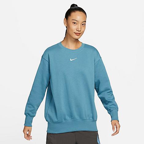 Nike Women's Sportswear Phoenix Fleece Oversized Crewneck Sweatshirt In Noise Aqua/sail