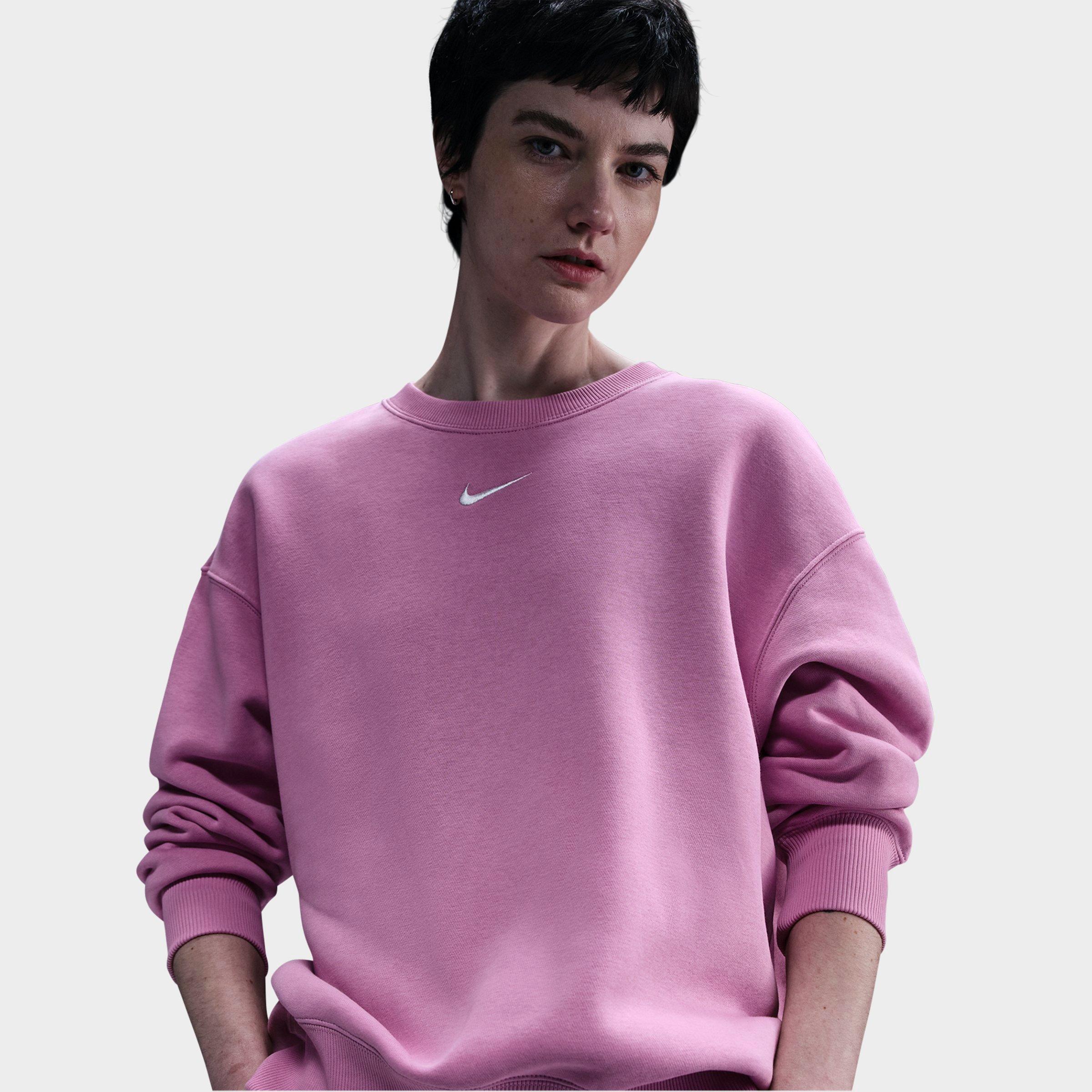 Nike Women's Sportswear Phoenix Fleece Oversized Crewneck Sweatshirt in Smoke Grey/Heather/Black Size: 2XL