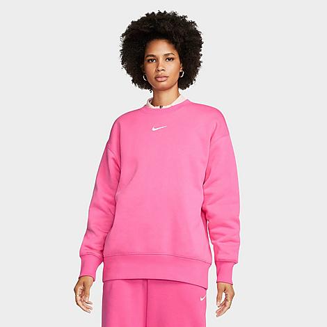 Nike Women's Sportswear Phoenix Fleece Oversized Crewneck Sweatshirt In Pinksicle/sail