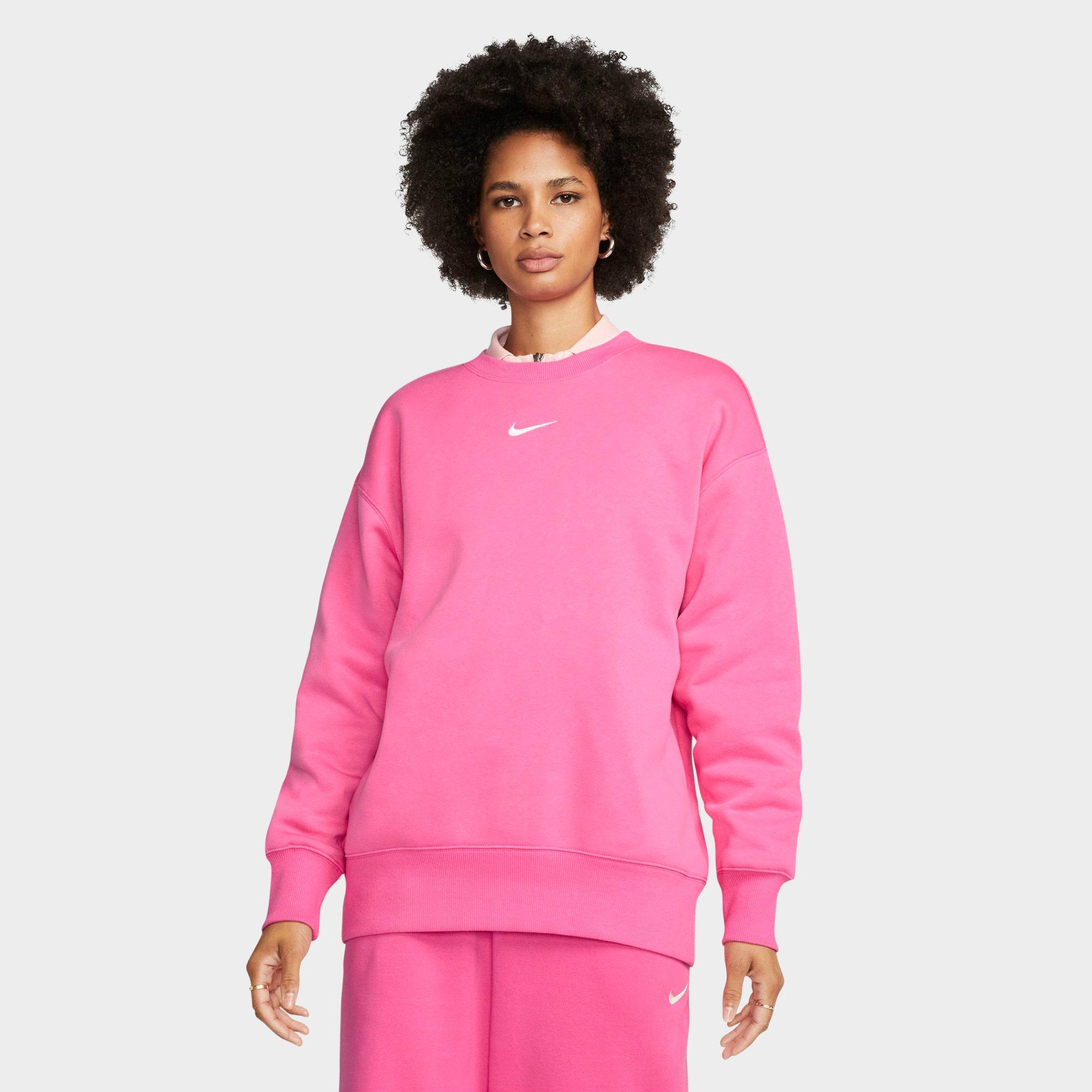 Nike Women's Sportswear Phoenix Fleece Oversized Crewneck Sweatshirt In Pinksicle/sail