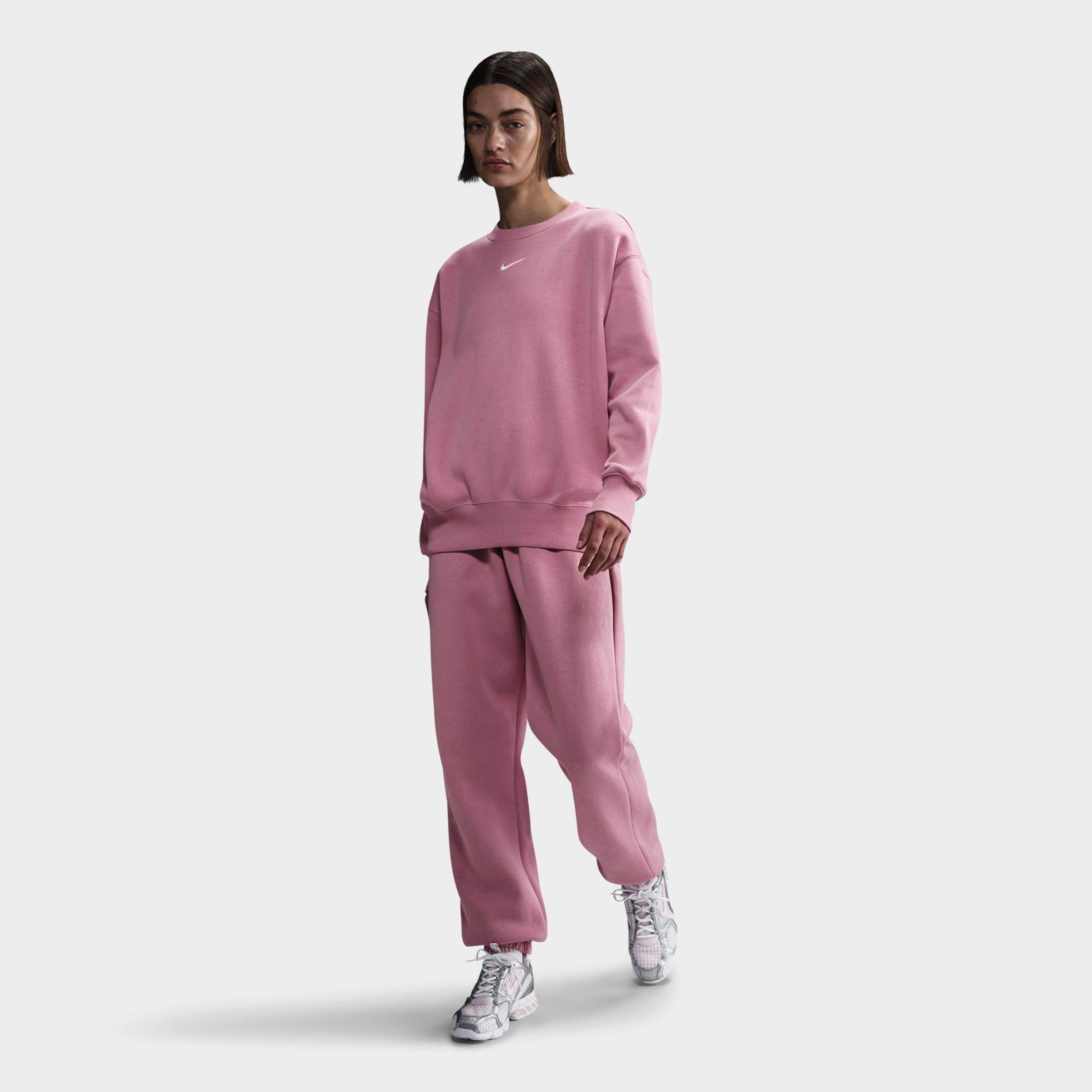 Nike Women's Sportswear Phoenix Fleece Oversized Crewneck Sweatshirt In Elemental Pink/sail