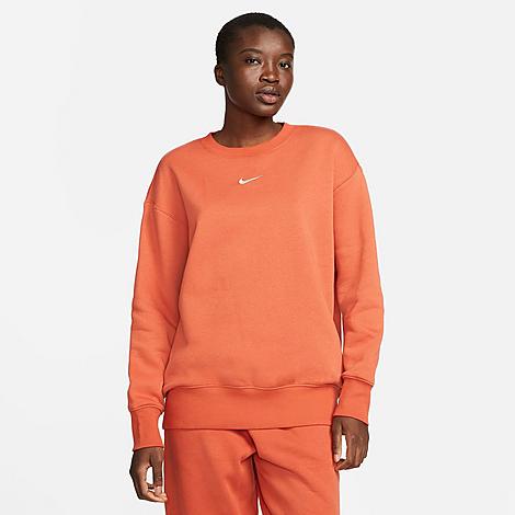 Nike Women's Sportswear Phoenix Fleece Oversized Crewneck Sweatshirt In Mantra Orange/sail