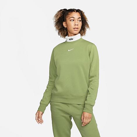 Nike Women's Sportswear Phoenix Fleece Crewneck Sweatshirt In Alligator/sail