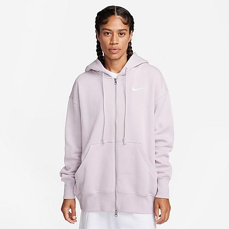 Nike Women's Sportswear Phoenix Fleece Oversized Full-zip Hoodie In Platinum Violet/sail