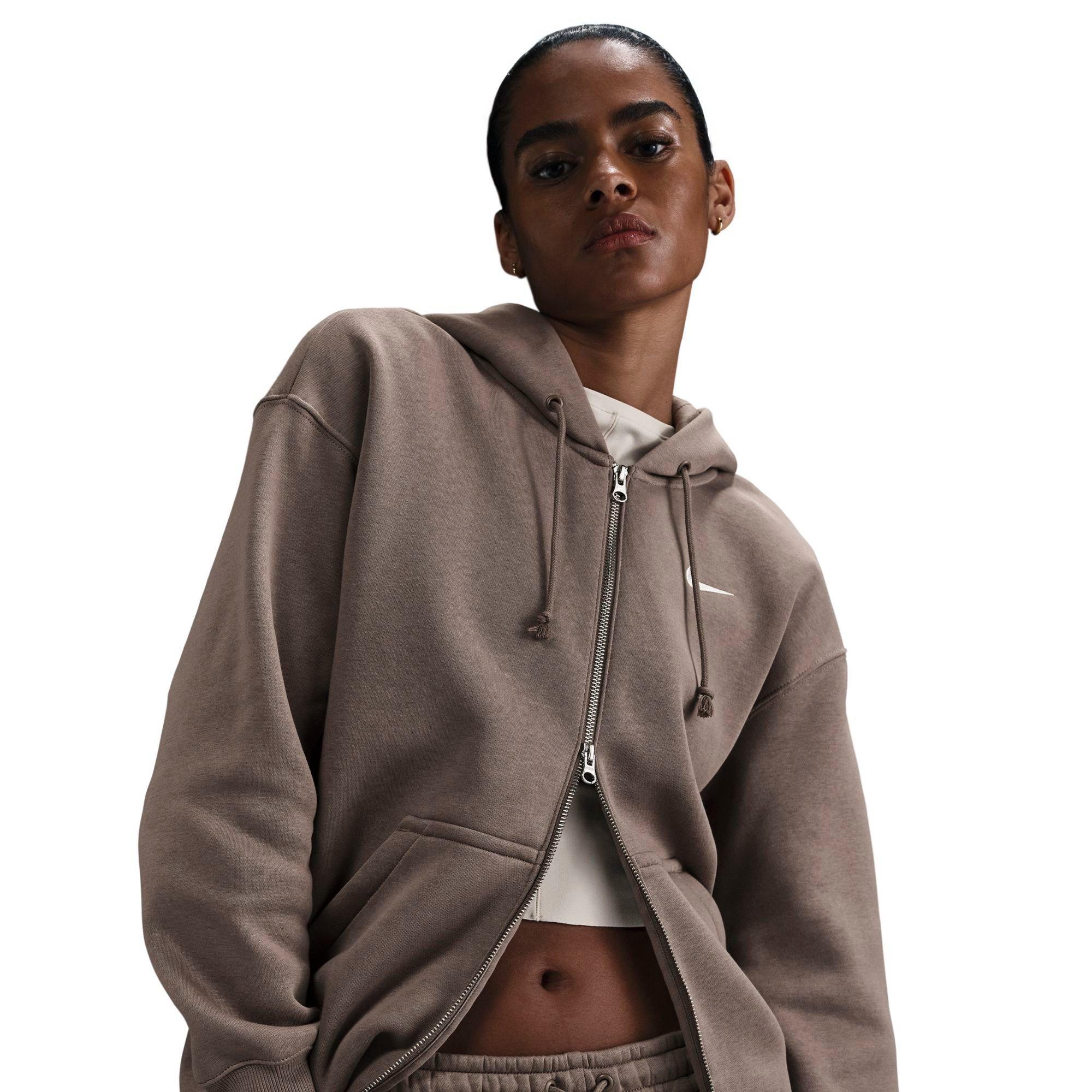 Nike Women's  Sportswear Phoenix Fleece Oversized Full-zip Hoodie In Mink Brown/sail 