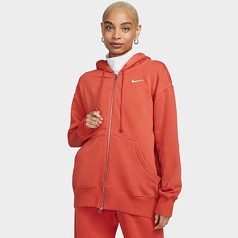 Nike Women's Sportswear Phoenix Fleece Oversized Full-zip Hoodie In Mantra Orange/sail