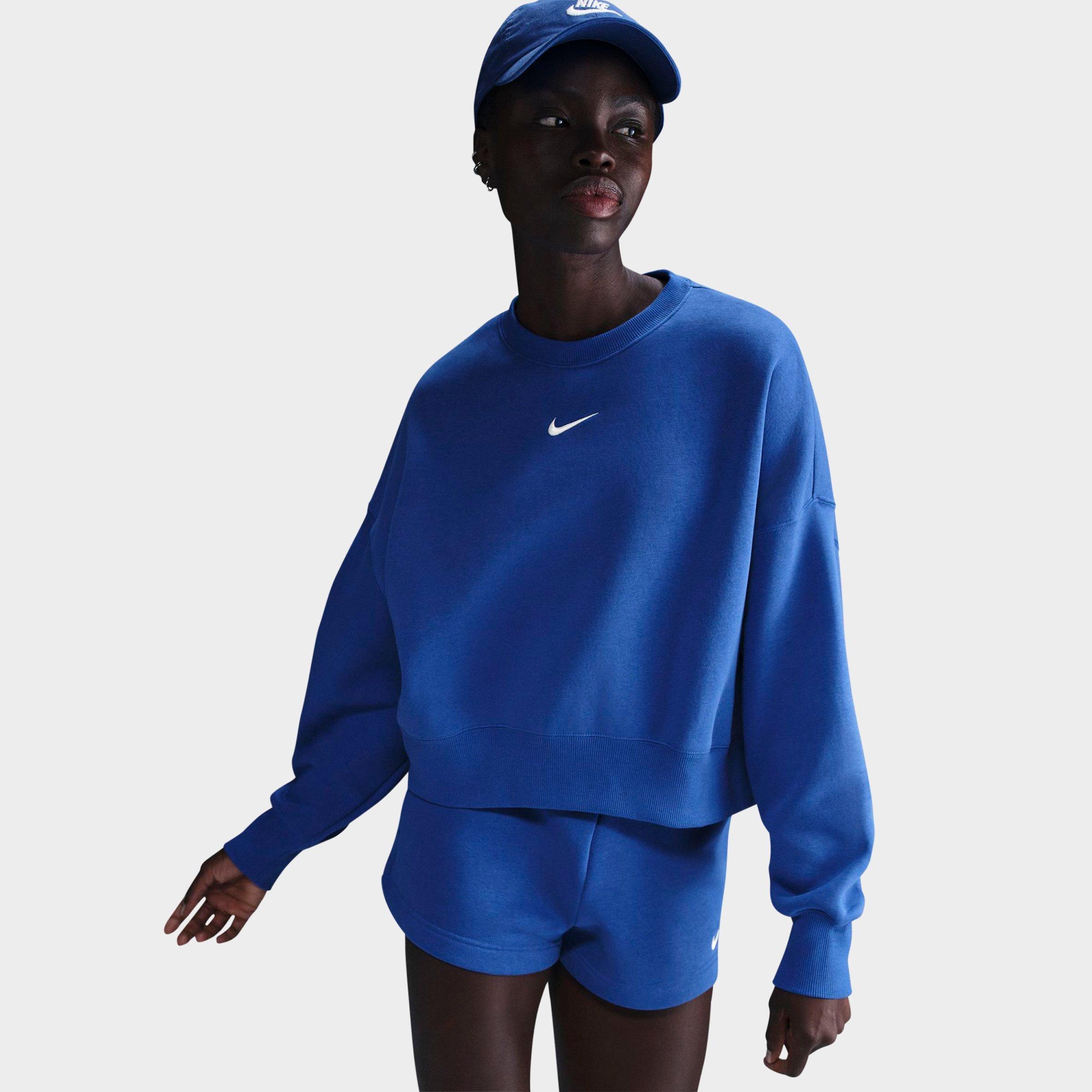Nike Women's Sportswear Phoenix Fleece Oversized Crewneck Sweatshirt in Game Royal/Sail Size: XS