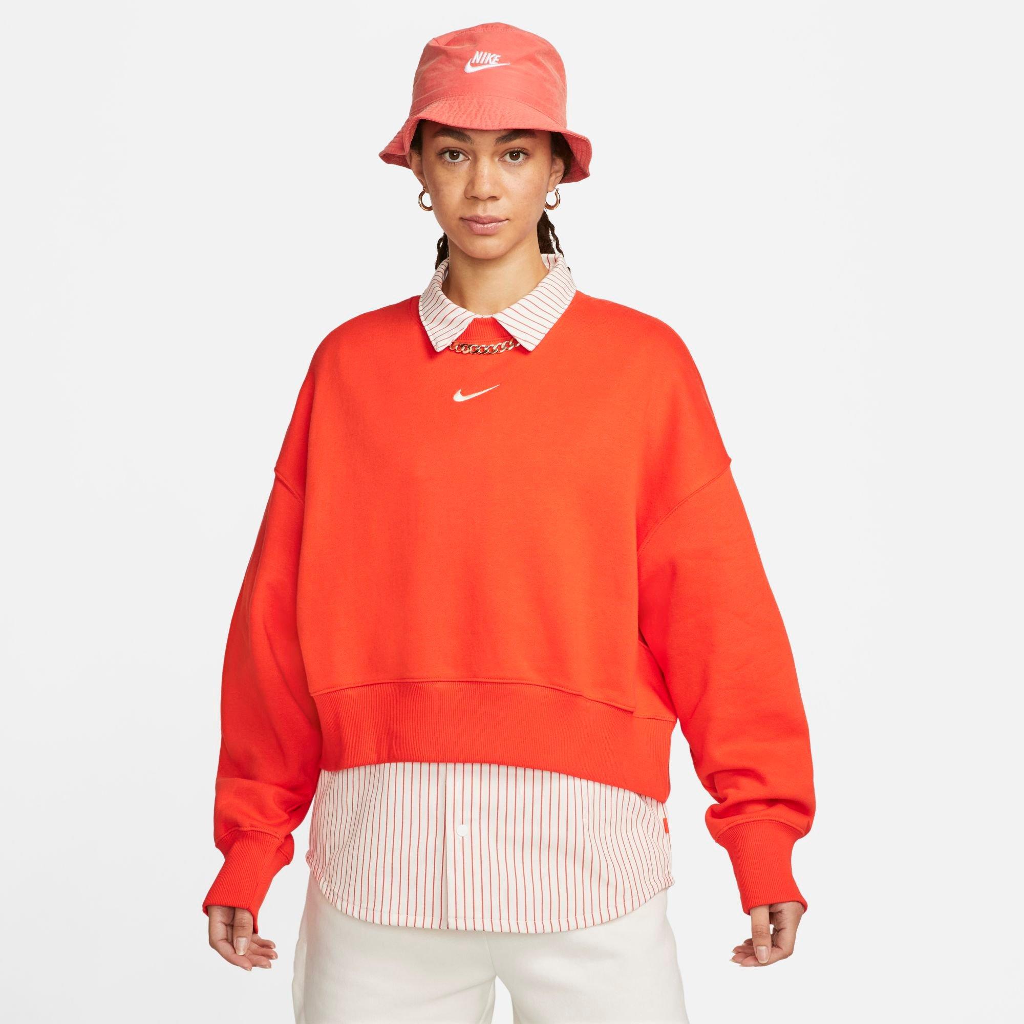 Nike Women's  Sportswear Phoenix Fleece Over-oversized Crew-neck Sweatshirt In Picante Red/sail