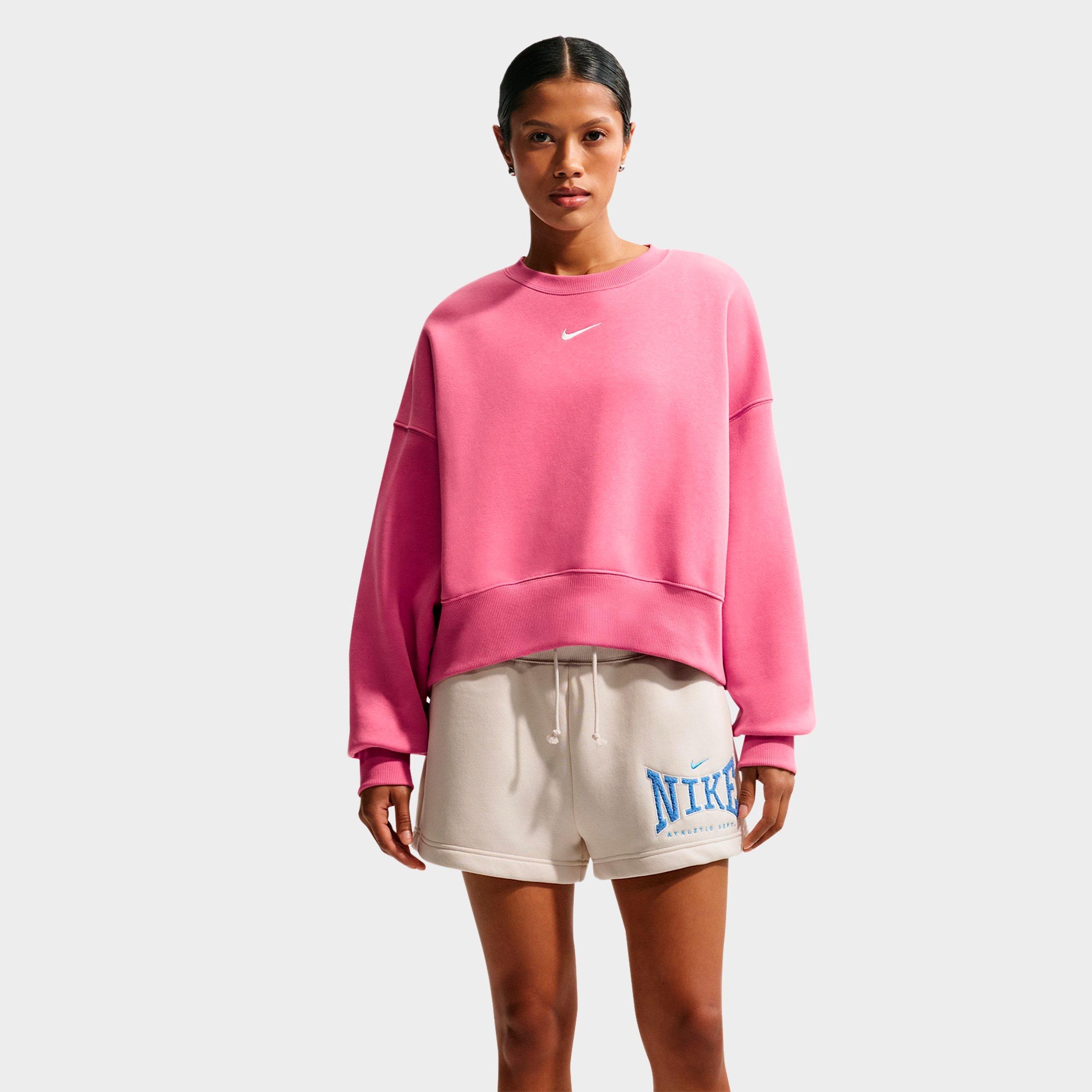 Nike Women's Sportswear Phoenix Fleece Over-Oversized Crewneck Sweatshirt in Peony/Sail Size: Medium