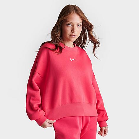 Nike Women's Sportswear Phoenix Fleece Oversized Crewneck Sweatshirt In Pink