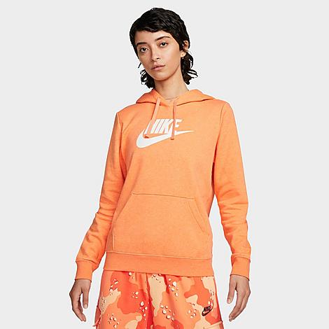 Nike Women's  Sportswear Club Fleece Logo Pullover Hoodie In Orange
