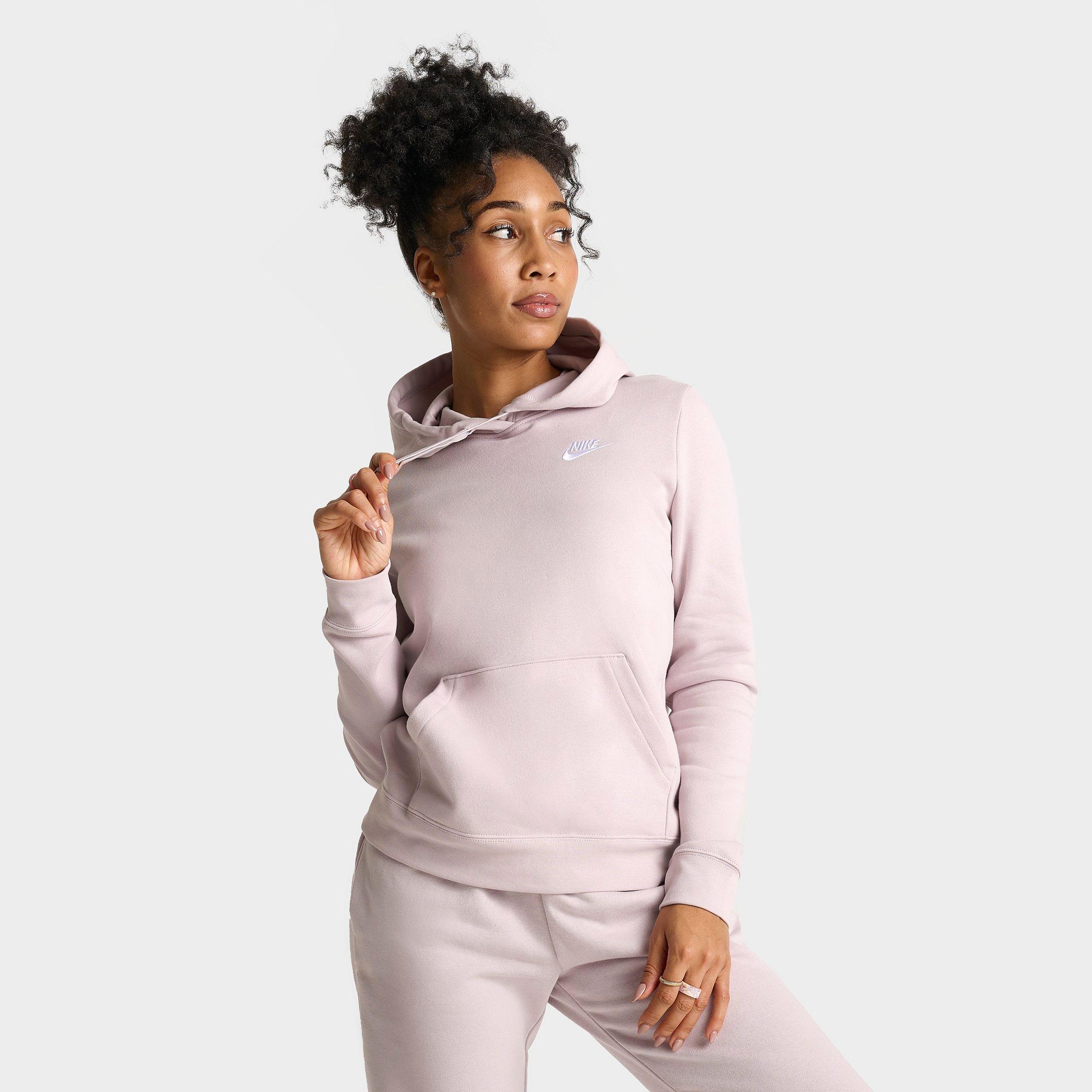Nike Women's  Sportswear Club Fleece Crew-neck Sweatshirt In Platinum Violet/white 