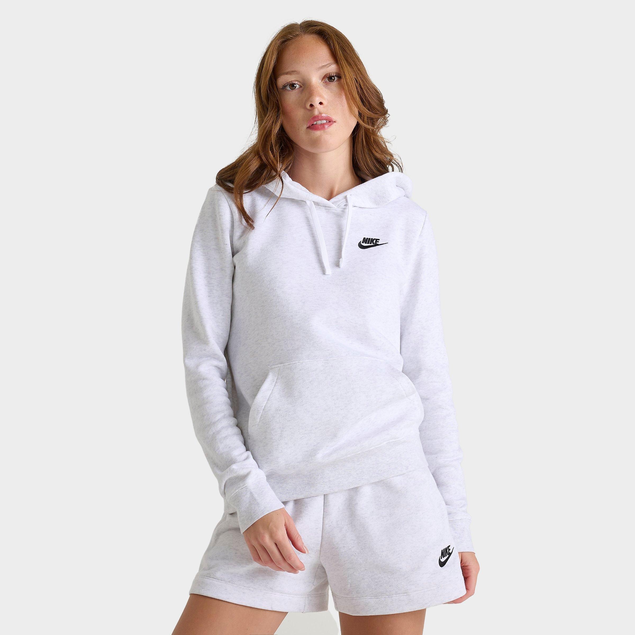 Nike Women's Sportswear Club Fleece Pullover Hoodie in Grey/Birch Heather Size Small Cotton/Polyester/Fleece
